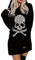 EVELUST Women Skull Rhinestone Gothic Sweatshirt - Goth Skeleton Vintage Top Hoodie Black Casual Long Sleeve Y2k Clothes(Black,L,11561w)