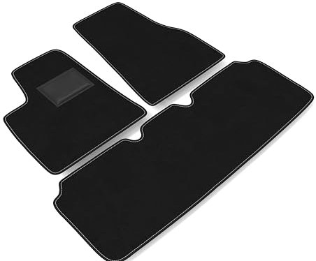 DHCarMats | Auto-Fußmatten für Tesla Model S von 2012 bis 2021 | Auto-Fußmatten aus rutschfestem Teppichstoff | Innenraum Innenraum - komplettes Set vorne und hinten