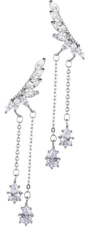 VALICLUD Silberne Tropfenohrringe Für Damen Mit Flügelform Und Funkelnden Strasssteinen Eleganter Ohrschmuck Für Hochzeit Party Und Alltag Angenehmer Sitz Vielseitig Einsetzbar