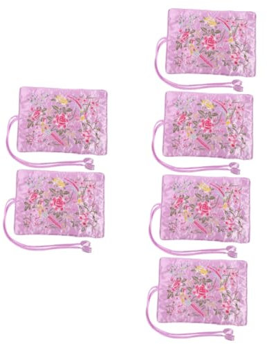 GALPADA 3 Sätze Schmuckaufbewahrung Vakuumierbeutel Gepäck Tasche Reisen Schmuckrollen Jewllery Organiser Reiseschmuck-organizer Kleiner Reise-schmuck-organizer Satin- Violet 2 Stück * 3