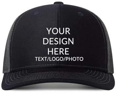 ROHBVMN Basecap personalisiert mit Foto/Logo/Text | Trucker Cap Mesh-Kappe selbst gestalten | Verstellbare Baseball Cap für Männer Frauen | Unisex Dad Cap Schwarz