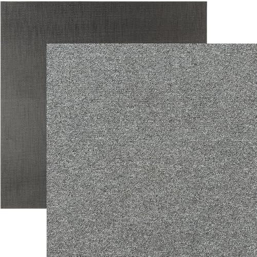 FLOORDIREKT - Teppichfliesen selbstliegend für Büro & Gewerbe - Fliesen Teppiche je 50x50 cm - robuster Teppichboden - Bodenfliesen mit antirutsch Vinyl Rücken (Amora Grau, 50x50)