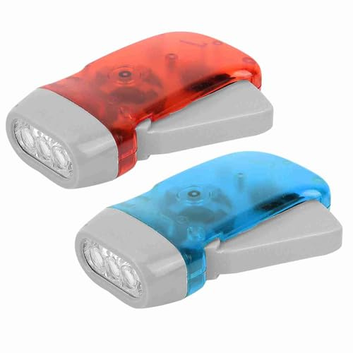 Beufee Handkurbel Taschenlampe, Hand Press Kurbel Power LED -Torch Drei LED -Lampen Notfall -Taschenlampe mit hängendes Seil zum Camping -Wanderüberleben
