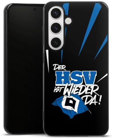Silikon Hülle kompatibel mit Samsung Galaxy S24 Case schwarz Handyhülle Hamburger SV Aufstieg HSV
