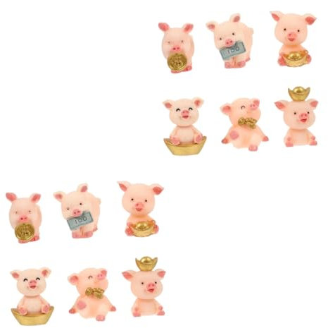 JPXXFM Conjuntos de Figuras de Cerdo Juego de Resina Decoración del hogar Cabricillo de Escritorio Pig para la Cadena de Llaves de muñecas para el hogar para Decoraciones PCS