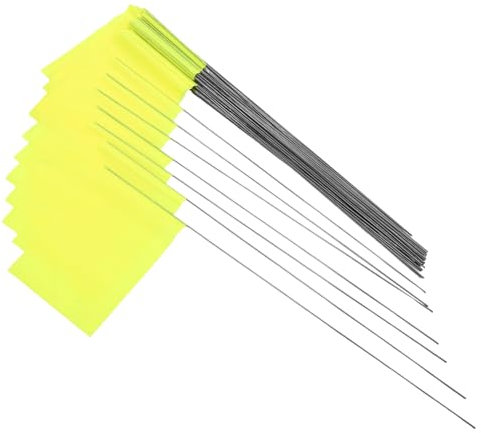 50 Pièces Drapeaux de Marquage pour Irrigation Lot de Drapeaux Jaunes Mât pour Jardin Pelouse Construction Identification de Plantes