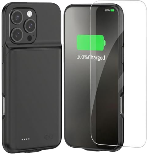 MIGAFEI Battery Case for iPhone16 Pro Max, 13800mAh Ultra Thin Protective Case Charging Case, Portable Rechargeable Expandable Battery Charger