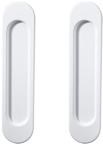Okaywork 2 Piezas Tiradores de Puerta Corredera Ovalados Autoadhesivos, Tirador Puerta Corredera Aluminio No requiere Perforación, Adecuado para Armarios, Ventanas,148cm (Blanco)