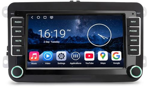 Android 16 Car Stereo Sat Nav for SKODA Octavia Yeti Superb Fabia Roomster | 7 Inch Qualcomm 4GB+64GB Radio CarPlay & Android Auto Wifi Bluetooth 5.1 DSP Canbus SWC 4G LTE DAB+ DVR