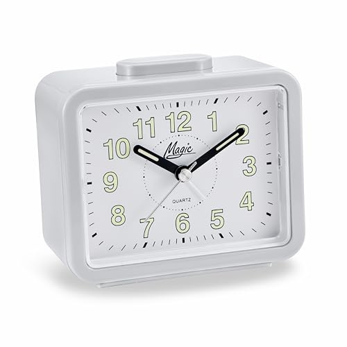 Atlanta Glockenwecker lauter Klingel Alarm Licht Quarz - 2195/0 (Weiß)