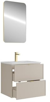 Vente-unique - Einzelwaschtisch Ondil -L 60cm x B 45cm x H 60cm- MDF - beige