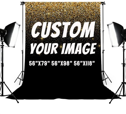 Personalised Backdrop Custom Photography Cloth Add Any Photo Image Logo Text Personalised Backdrop Cloth Customized Background Screen for Portrait Photo Studio Photobooth Props Video Studio Parties