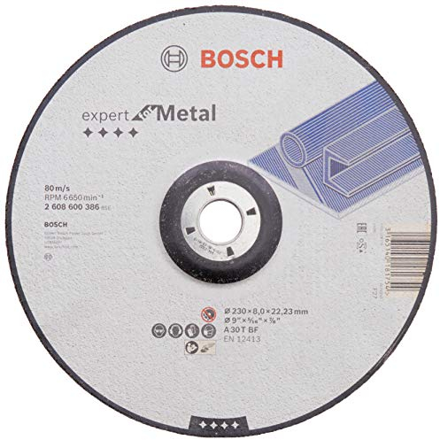 Bosch 2608600386 Grinding Disc for Steel, Black, 230 x 8 mm