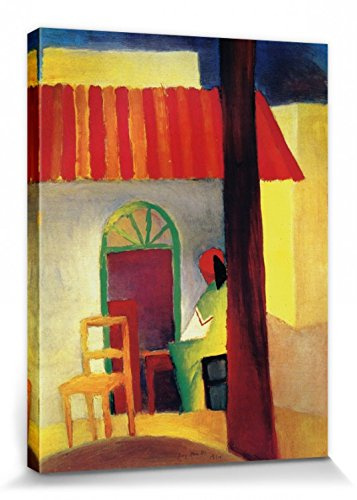 1art1 August Macke Poster Türkisches Cafe I, 1914 Bilder Leinwand-Bild Auf Keilrahmen | XXL-Wandbild Poster Kunstdruck Als Leinwandbild 40x30 cm