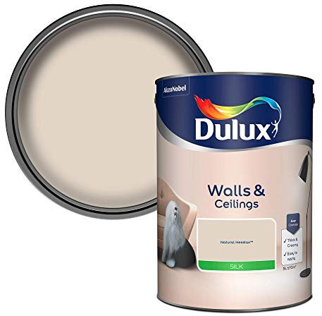 Dulux Silk Emulsion Paint For Walls And Ceilings - Natural Hessian 5L