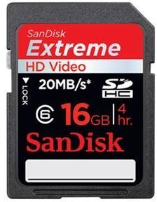 SanDisk 16 GB Extreme HD Video SD Card (Flash Memory & Leser)