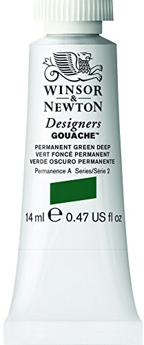 Winsor & Newton Designers Gouache Tube, 14 ml - Permanent Green Deep