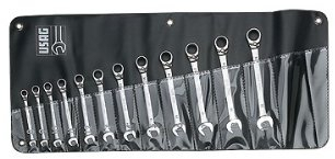 USAG 285 K/B12-12-teiliger Satz Ring-Maulschlüssel mit Umschaltknarre