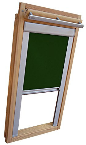 Easy-Shadow Hochwertiges Verdunkelungsrollo Rollo mit Seitenschienen für Velux DKL-EP GGL,GPL,GHL,GTL 206 dunkelgrün // Maßanfertigung