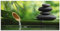 ARTland Wanddeko Glasbilder Wandbild Glas Bild einteilig 60x30 cm Querformat Asien Wellness Zen Spa Steine Bambus Entspannung Grün S5YF