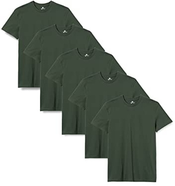 Lower East Camisetas Manga Corta Hombre (5 Pack) de 100% Algodón - Camiseta Hombre Manga Corta, Camisetas Hombre, Camiseta Manga Corta Hombre, T-Shirts Hombre, Camisetas Basicas , Verde Oscuro, XL