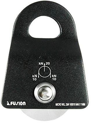 Fusion Climb Mirco Aluminum Side Swing Pulley, Single Pulley 20kN for Backyard Zipline, Trolly, Swing Pulley, Climbing Rescue, Rigging Arborist TAA Approval