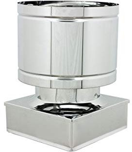 Fumaiolo a botte inox base quadra (320x320mm)
