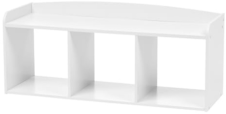 Iris Ohyama Bank, Möbel mit Kinderregal, Bibliothek, Spielzeugorganizer, 3 Fächer, Design & Modern, Schule, Spielzimmer, 102x34x44, KBN-3R, Weiß