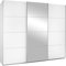 Schwebetürenschrank Kleiderschrank Schlafzimmerschrank | 3-türig | Dekor | Alpinweiß | mit Spiegel | 271x210x62 cm