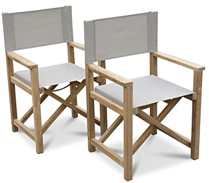 GRASEKAMP Qualität seit 1972 2 Stück Teak Regiesessel Stuhl Gartenstühle Klappstuhl Premium Gartenmöbel