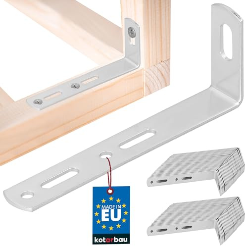 KOTARBAU® Wandbefestigung Stahl Kippsicherung Bauwinkel Schrankbefefestigung Möbelverbinder Verzinkt Holzverbinder Montagewinkel Winkel 90 x 35 x 15 mm (50)