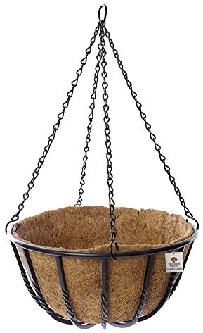 RUDDINGS WOOD Metal Garden Hanging Basket Black Planter Pot Heavy Duty Country Forged 14 35cm diameter