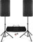Vonyx VSA150S 15 Bluetooth Active PA Speaker System 1000W with Speaker Stands, Wireless Audio Streaming & 3.5mm RCA Cable - DJ Events & Live Stage Sound Kit