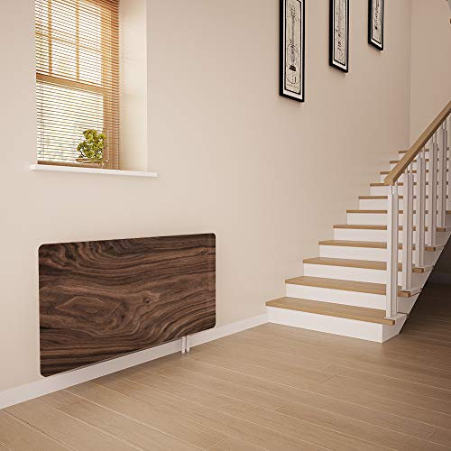 Glass Radiator Cover Printed - Black Walnut - Made by Premier Range in 1420mm Wide x 640mm High