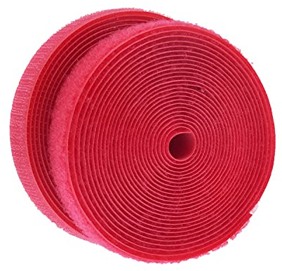 IHKFILAN Klettband 20 mm breit zum Nähen klettband beidseitig (Haken、Schlaufe) Nylon Gewebe-Klebeband mit Non-Kleber für DIY 4.57 M Rolle Rot