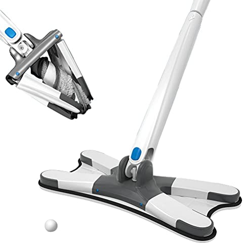 Mop, 360 grados de rotación libre de microfibra tipo X fregona plana de limpieza del piso del hogar Herramientas de limpieza Lazy Fellow Mop, reutilizable hogar cocina mano libre fregona, adecuado