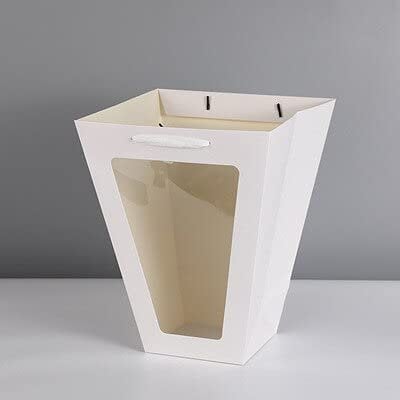 12pcs T-Shaped Square Flower Bag, Plant Tote Bag, Gift Bag, trapezoidal Rose Flower Bonsai Bag (A,M 26x24x11cm)