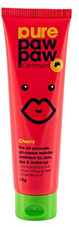 Pure Paw Paw Australian Ointment with Cherry to Smooth and Soothe, Suitable For Lips, All Skin Types and Makeup 25g