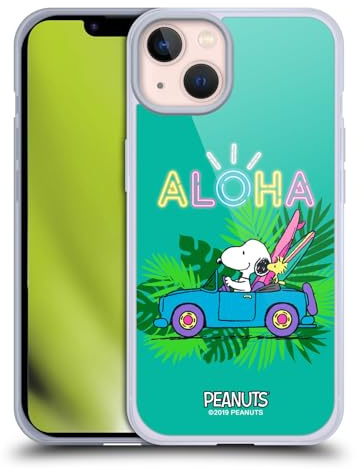 Head Case Designs Offizielle Peanuts Tropischer Surf Snoopy Aloha Disco Gel Handyhülle Hülle [Militärischer Schutzgrad] Kompatibel mit Apple iPhone 13