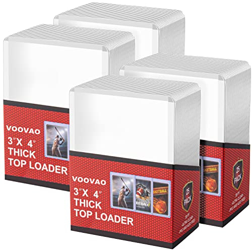 VOOVAO Toploader Transparenter 7,6 x 10,2 cm Toploader-Halter, Toplader für Karten, Kartenschutz, Hartplastik für Baseball, Basketball, Sammelkarten, 100 Karat
