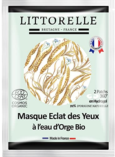 Littorelle – Mascarilla Ojos Brillantes Certificada Ecológica - Parche para Ojos 360° - Anti Ojeras, Anti Hinchazón, Anti-Edad - Hidrata, Alisa - Fabricada en Francia - 99% Origen Natural