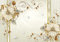 decomonkey Fototapete Blumen 350x256 cm Tapete Fototapeten Vlies Tapeten Vliestapete Wandtapete moderne Wand Wandbild Schlafzimmer Wohnzimmer Abstrakt Diamanten Perlen en Beige