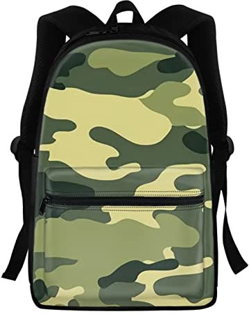 Belidome Rucksack Daypack Bookbag für Erwachsene Kinder Schule Reisen Wandern Outdoor Casual Sport, grün camo, Einheitsgröße