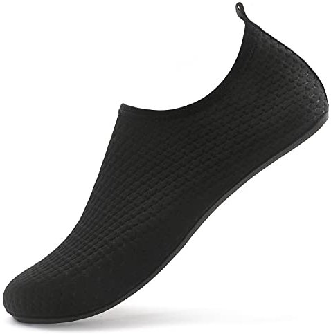 Sixspace Damen Herren Badeschuhe Wasserschuhe Schwimmschuhe Männer Frauen Strandschuhe Aquaschuhe Barfußschuhe für Strand,Pool,Meer,Wassersport,Tauchen,Surfen,Aqua Cycling(Schwarz,46 EU)