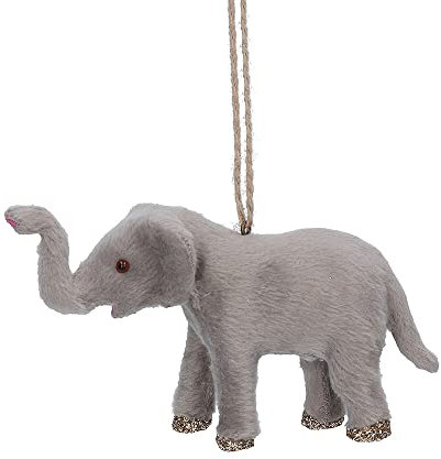 Crafty Capers Faux Fur Elephant Tree Ornament | Wild Animal Christmas Decoration
