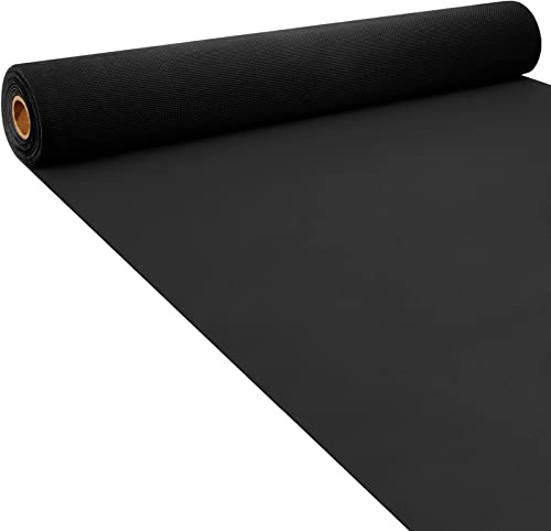 Neopren-Teppichläufer, wiederverwendbarer Kunststoff-Bodenläufer, rutschfeste Gummi-Rückseite, Läufer für Flur, Gangläufer, Teppichrolle für Hochzeit, Party, Dekoration, Outdoor (schwarz, 3x6 m)