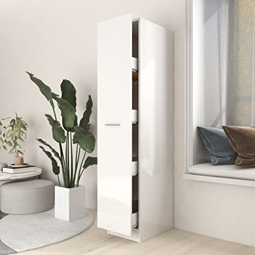 Makastle Küchen Apothekerschrank Hochschrank-Auszug Vollauszug Apotheker Auszugschrank mit 4 Einteilungen, moderner Multifunktionsschrank mit viel Stauraum, Aufbewahrungsschrank 30x42,5x150 cm