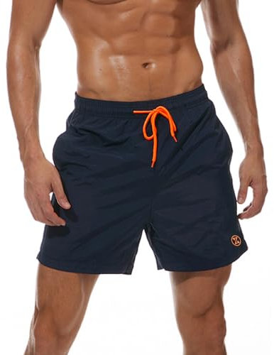 ZOXOZ Bañador Hombre Bañadores Surferos Pantalones Bañador Corto Hombre Natacion Traje de Baño Secado Rápido Impermeable Swimming Shorts con Bolsil Azul Oscuro 3XL
