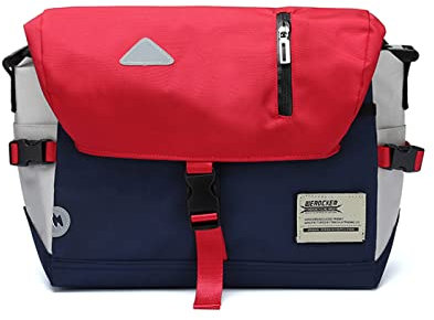 raenzhen-10 Klassische Kuriertasche, langlebig, wasserabweisend, kleine Kuriertasche, Laptoptasche für Herren und Damen, Crossbody-Fahrradtasche, Rot