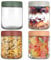 Lot de 4 Pots D'avoine de Nuit de 500ml,Récipients D'avoine de Nuit pour Pots à Salade D'avoine Yaourt Chutney Confiture,Épices Bocaux en Verre Réutilisables avec Couvercles à Vis D'étanchéité